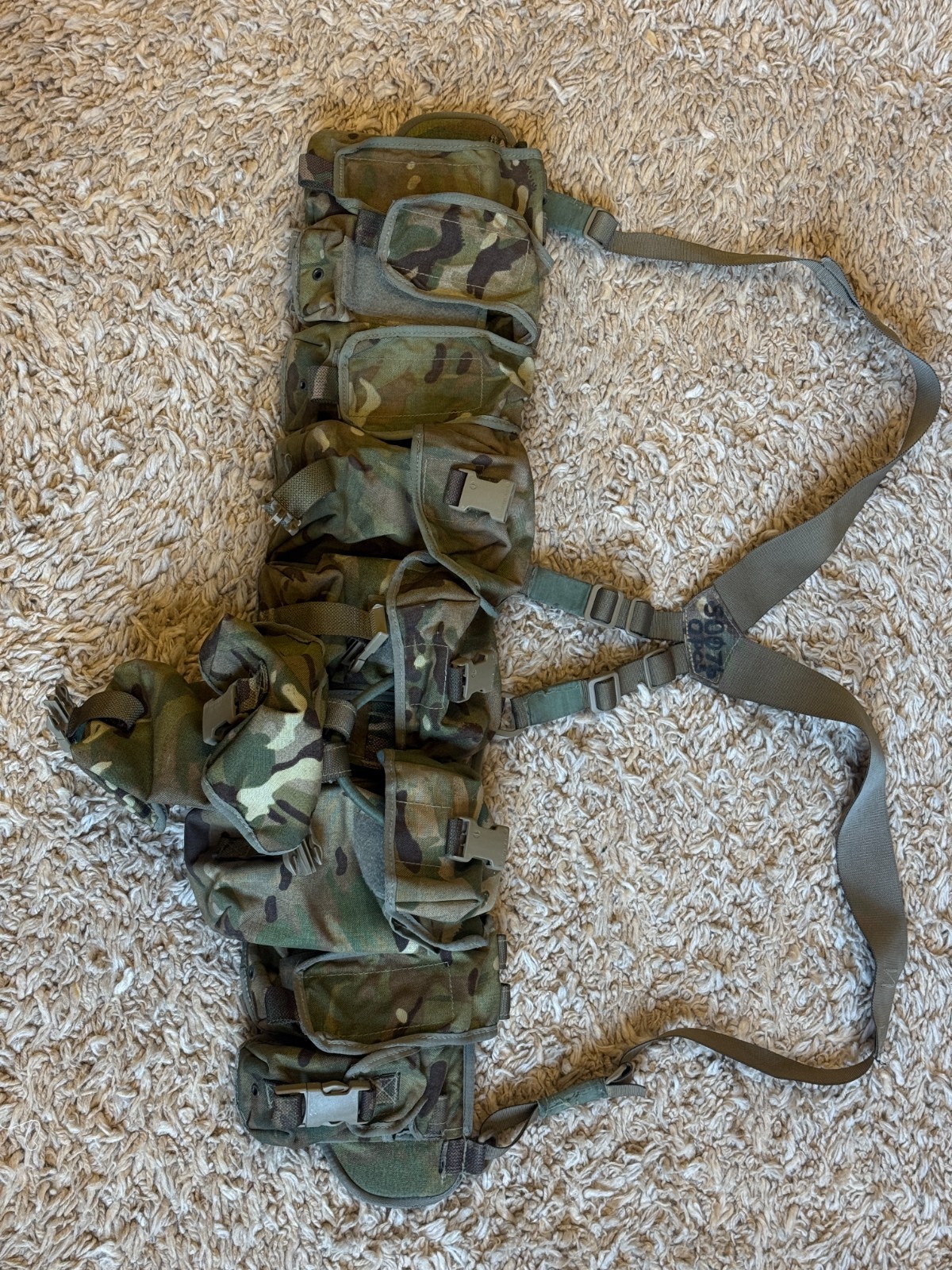 British army surplus MTP Camo Webbing waist belt with pouches grade 1 condiiton
