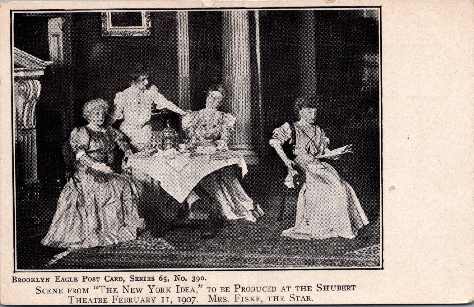 1907 The New York Idea Shubert Theatre Postcard Mrs. Fiske Brooklyn Eagle