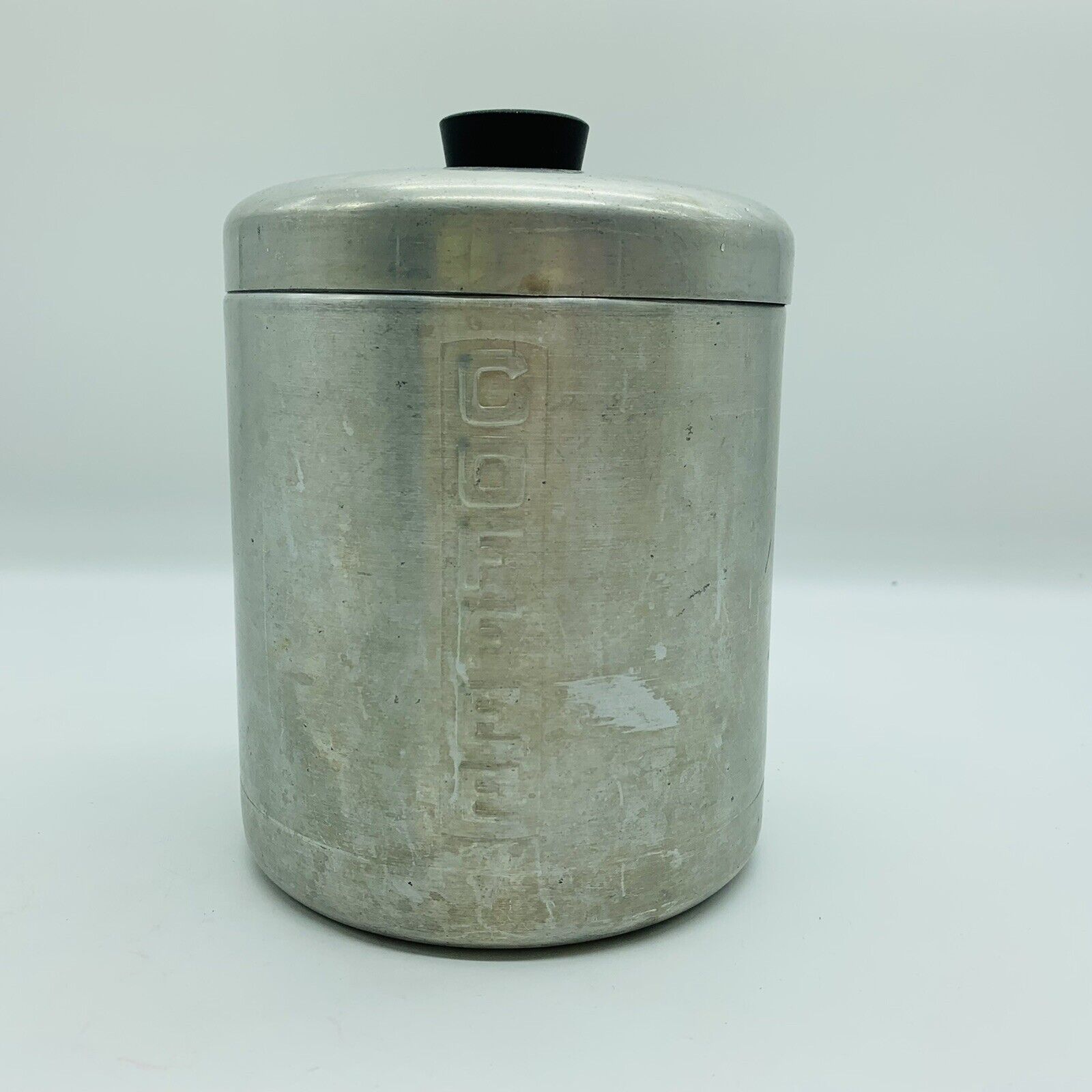Metasco Vintage Aluminum Coffee Canister with 7” Made in Italy