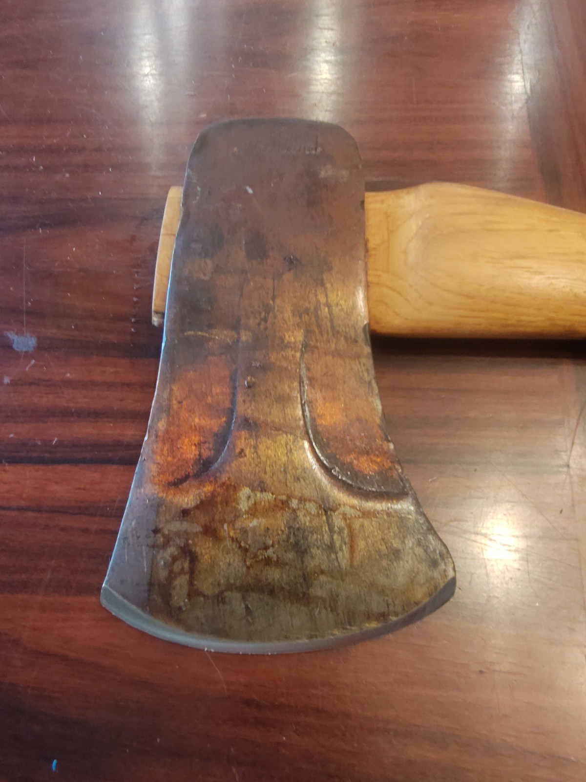 Vintage Rare Genuine Norland Single Bit Axe With Bevels With Handle And Sheath 
