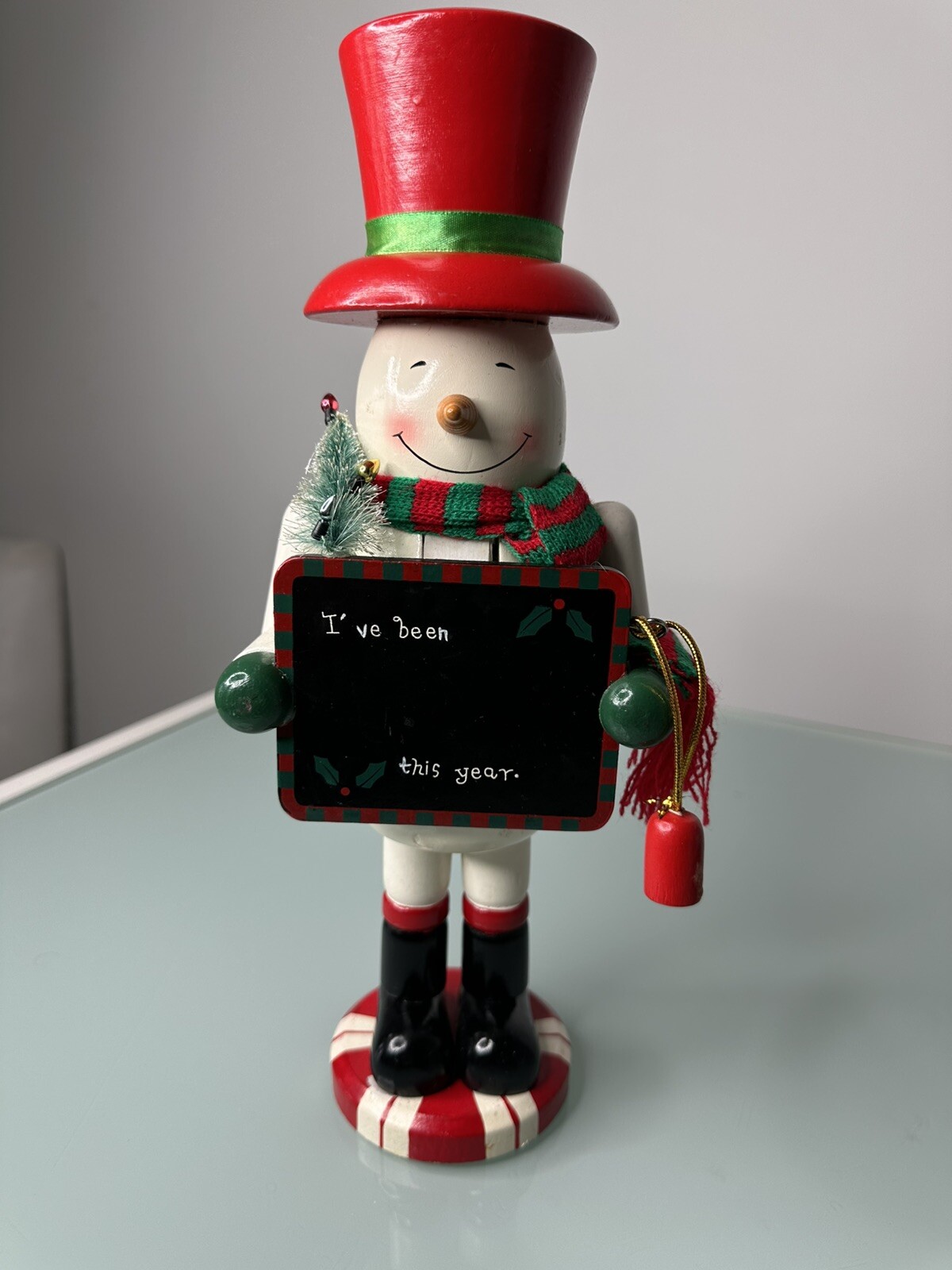 Christmas Nutcracker Snowman With Chaulkboard 13” Tall (а3-9)