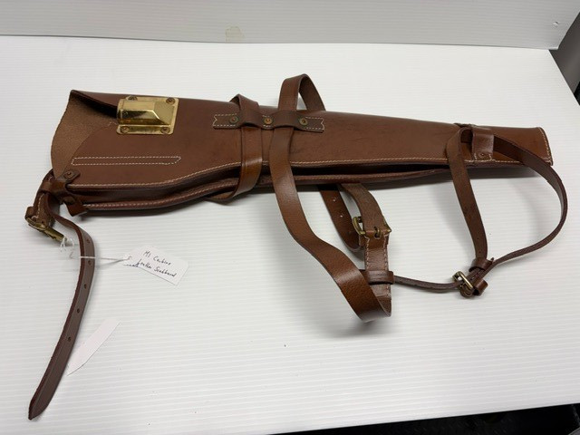 US WWII-WW2 M1 Carbine Rifle Leather Scabbard Brown Color Reproduction.