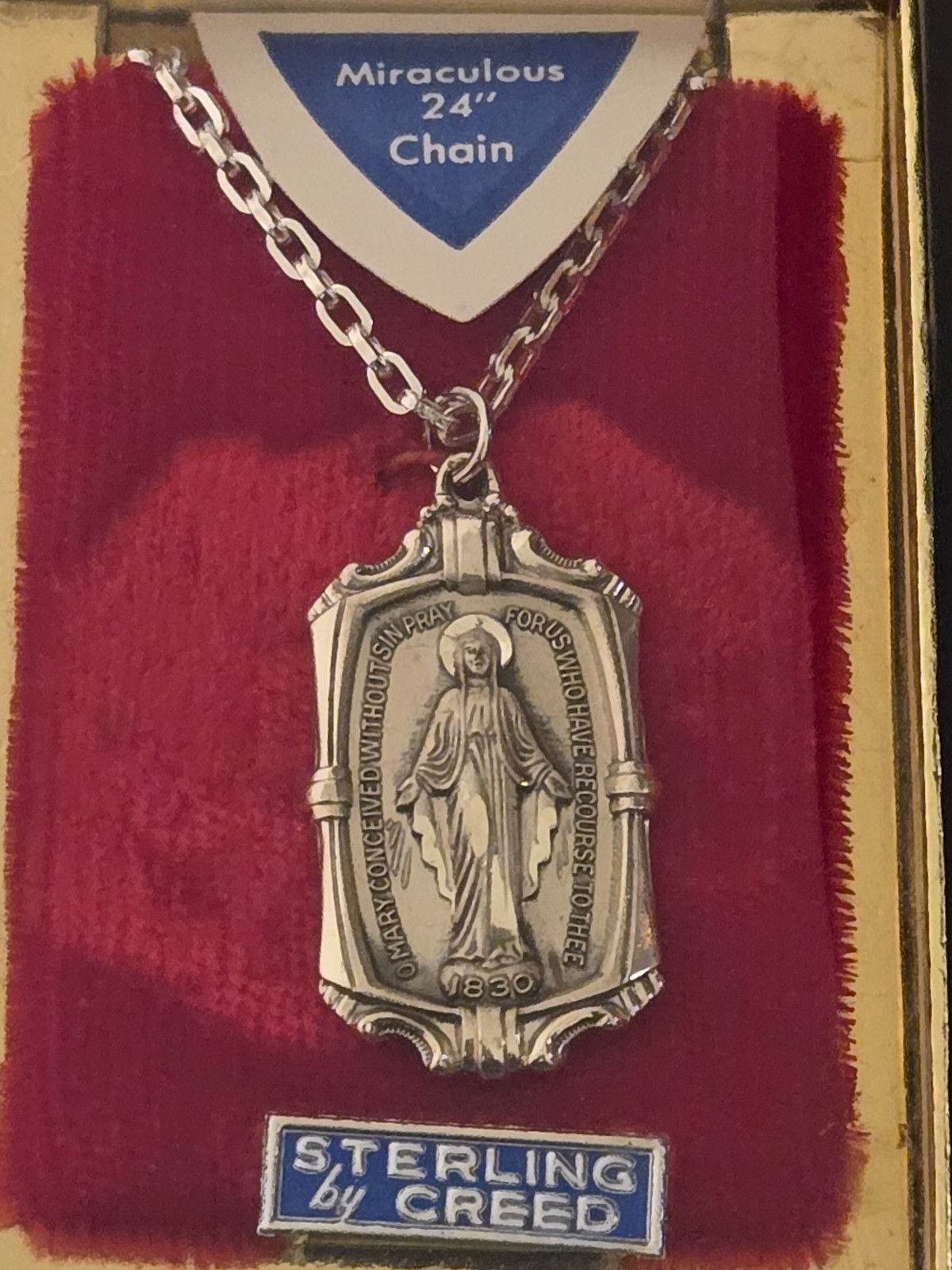 creed vintage sterling silver medal