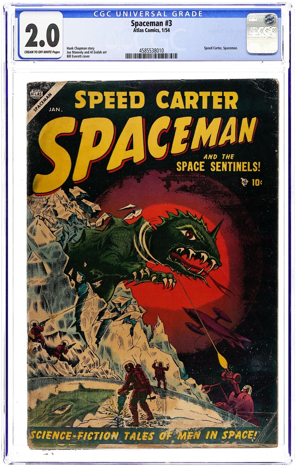 Spaceman, Speed Carter #3 CGC 2.0 1954 4585538010