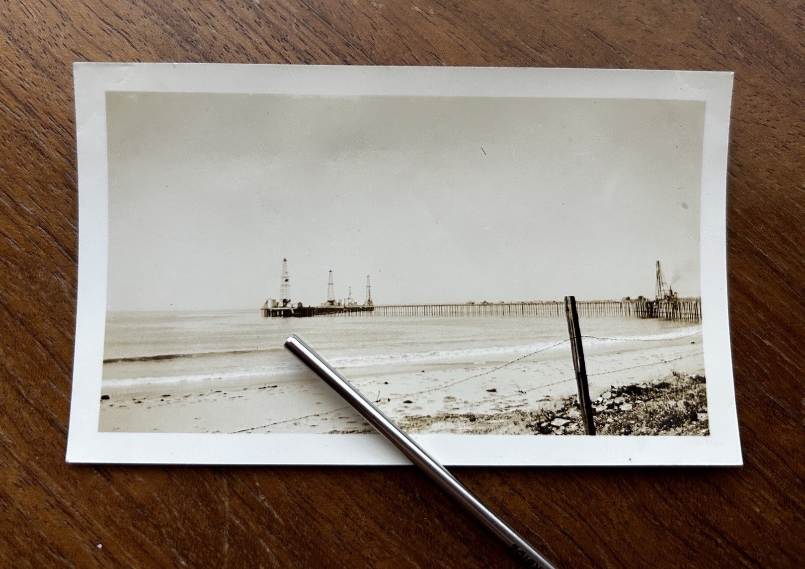 Vintage c. 1930 Oil Derricks Summerland Santa Barbara CA Ellwood Oil Wells Photo
