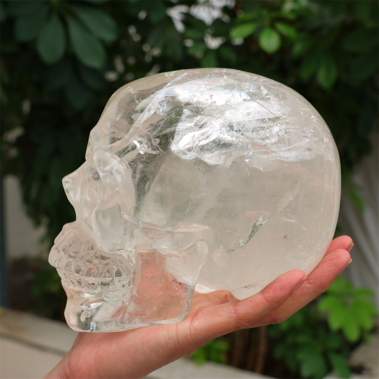 Exquisite 3.49kg Natural Smokey quartz Carved Reiki Crystal Skull Decor Gift