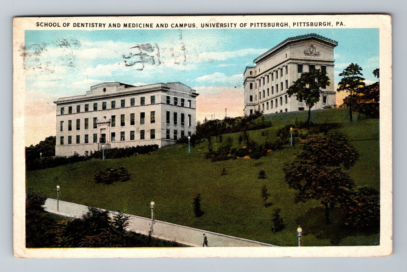 Pittsburgh PA-Pennsylvania School Dentistry Medicine Campus Vintage Postcard