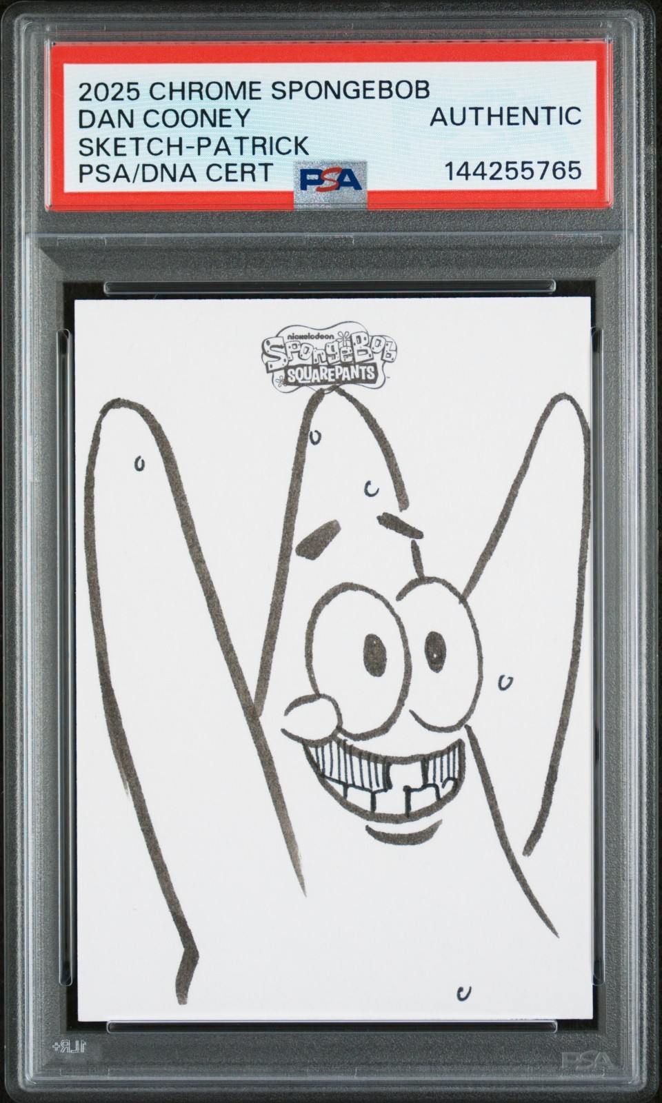 2025 Topps Chrome Spongebob Sketch Patrick Star Signed By Artist #1/1 PSA Auth.