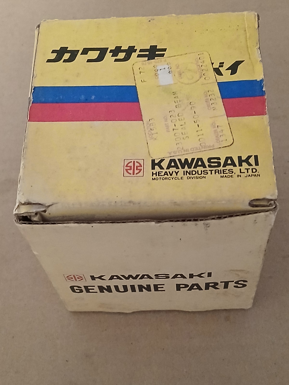 NOS OEM VINTAGE KAWASAKI SEALED BEAM HEADLIGHT 23007-023 NEW IN ORIG. BOX