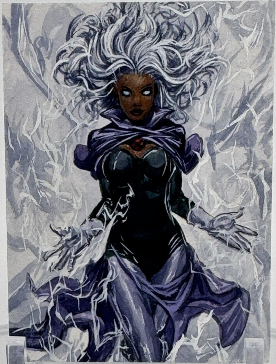 GGC Studio Marvel Storm Artist Hand Drawn Auto Sketch Card 1/1 ACEO ORIGINAL ART
