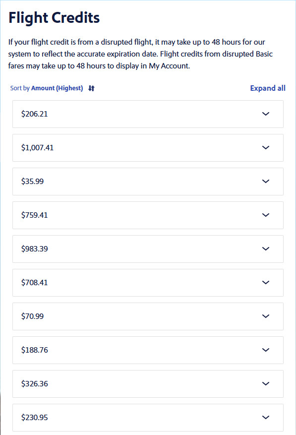Southwest Airlines $700-$1k Transferable Flight Credit - Fast Transfer