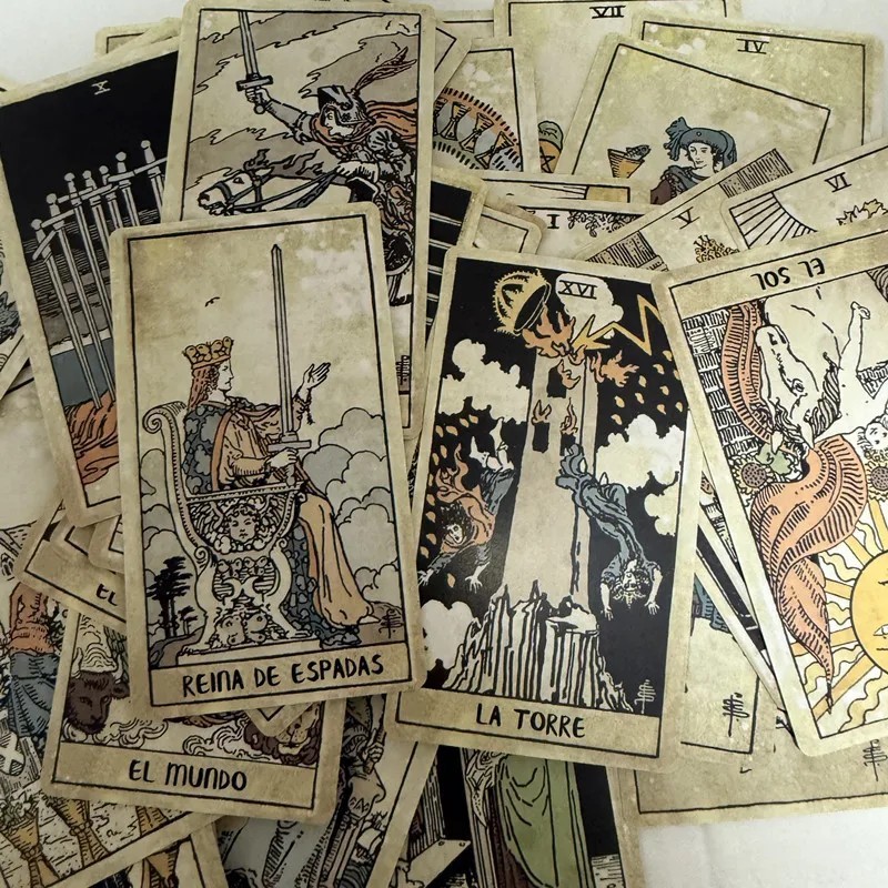 Vintage Spanish Tarot Deck 78 Cards Oracle Divination Fortune Telling Reading Ca