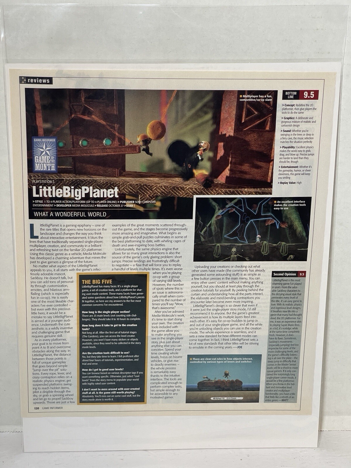 LittleBIgPlanet video game Review magazine article print ad wall art ephemera