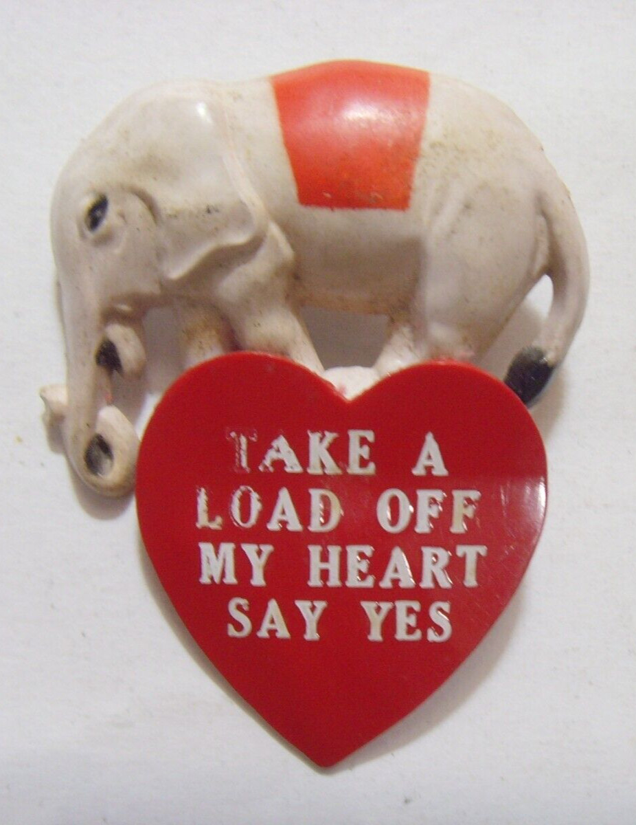 1950s vintage Love proposal say yes heart brooch pin collector jewelry 52541