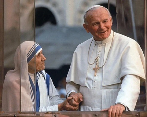 Saint MOTHER TERESA & Catholic Pope John Paul II Poster Photo 16x24
