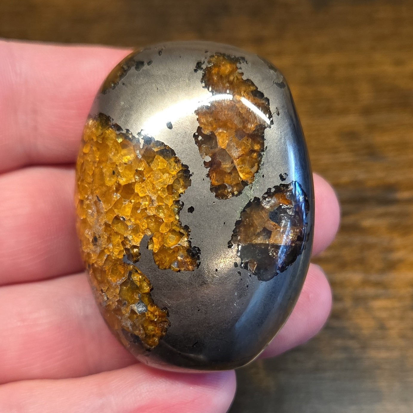 Lions Gate Quartz Palm Stone, Rare Find, Golden Healer Quartz And Pyrite, L#s4