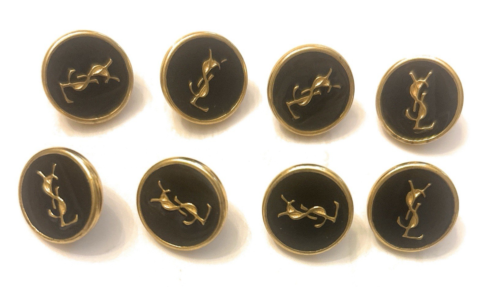 8  YSL Yves Saint Laurent  Gold Button With Black 5/8”