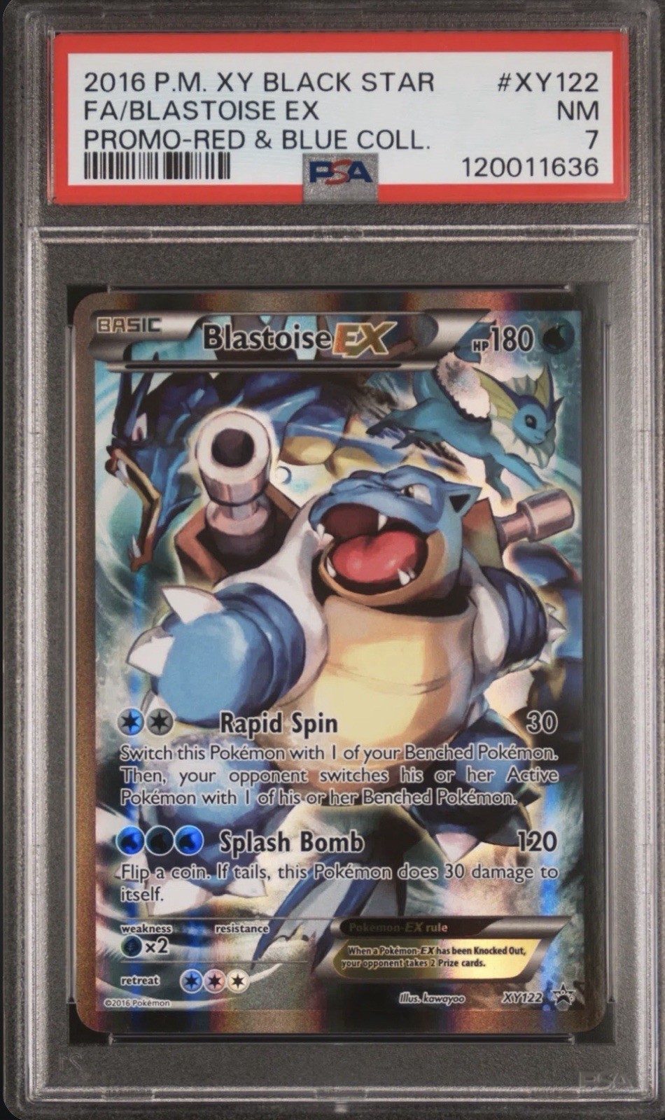 Blastoise EX Pokémon 2016 XY Black Star Promos #XY122 PSA 7 Promo
