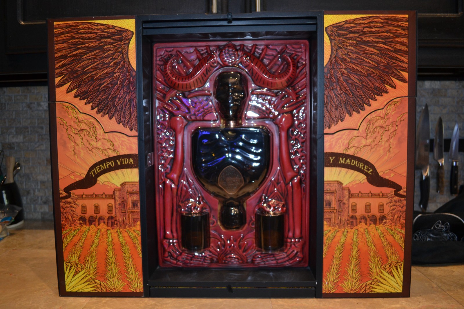 Guillermo Del Toro Patron Tequila empty Decanter Bottle & Box