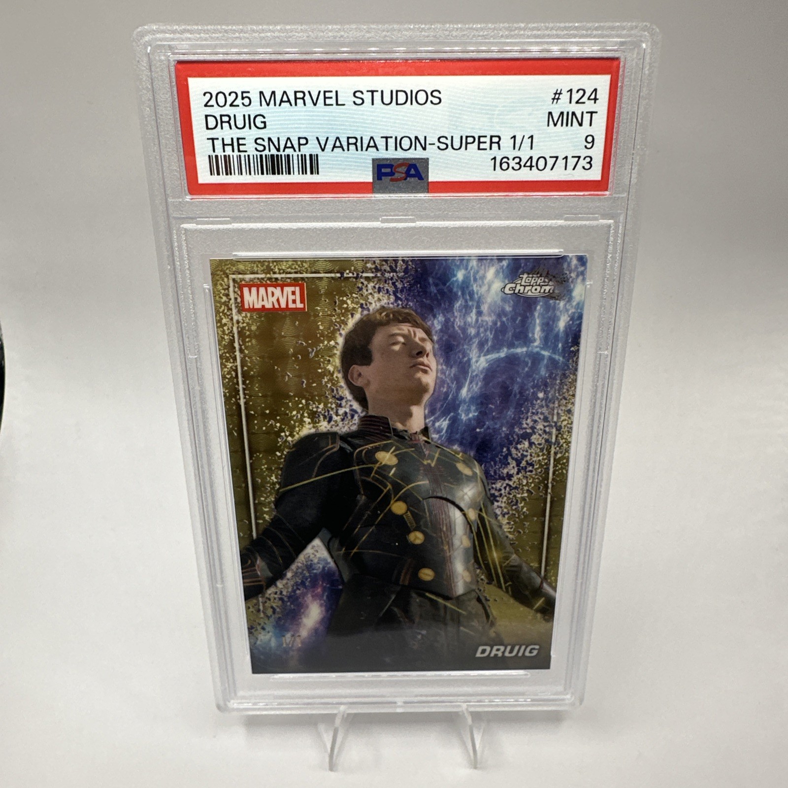 2025 Topps Chrome Marvel Studios Druig Superfractor 1/1 PSA 9