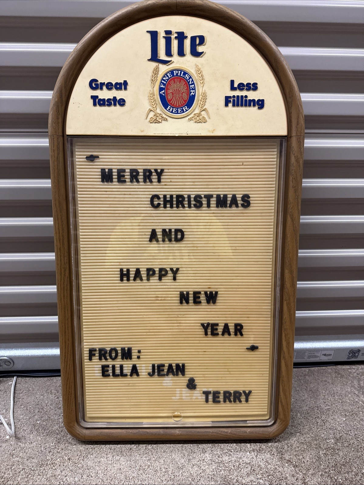 Vintage 33” X 18” Miller Lite Beer Menu Message Board Display Sign - Read