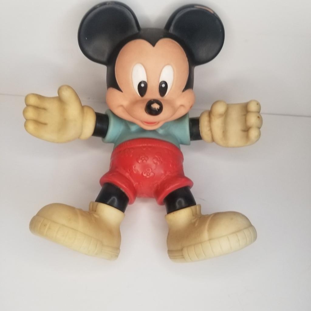 Vintage Mickey Mouse hard plastic doll arms feet head move Walt Disney 70's