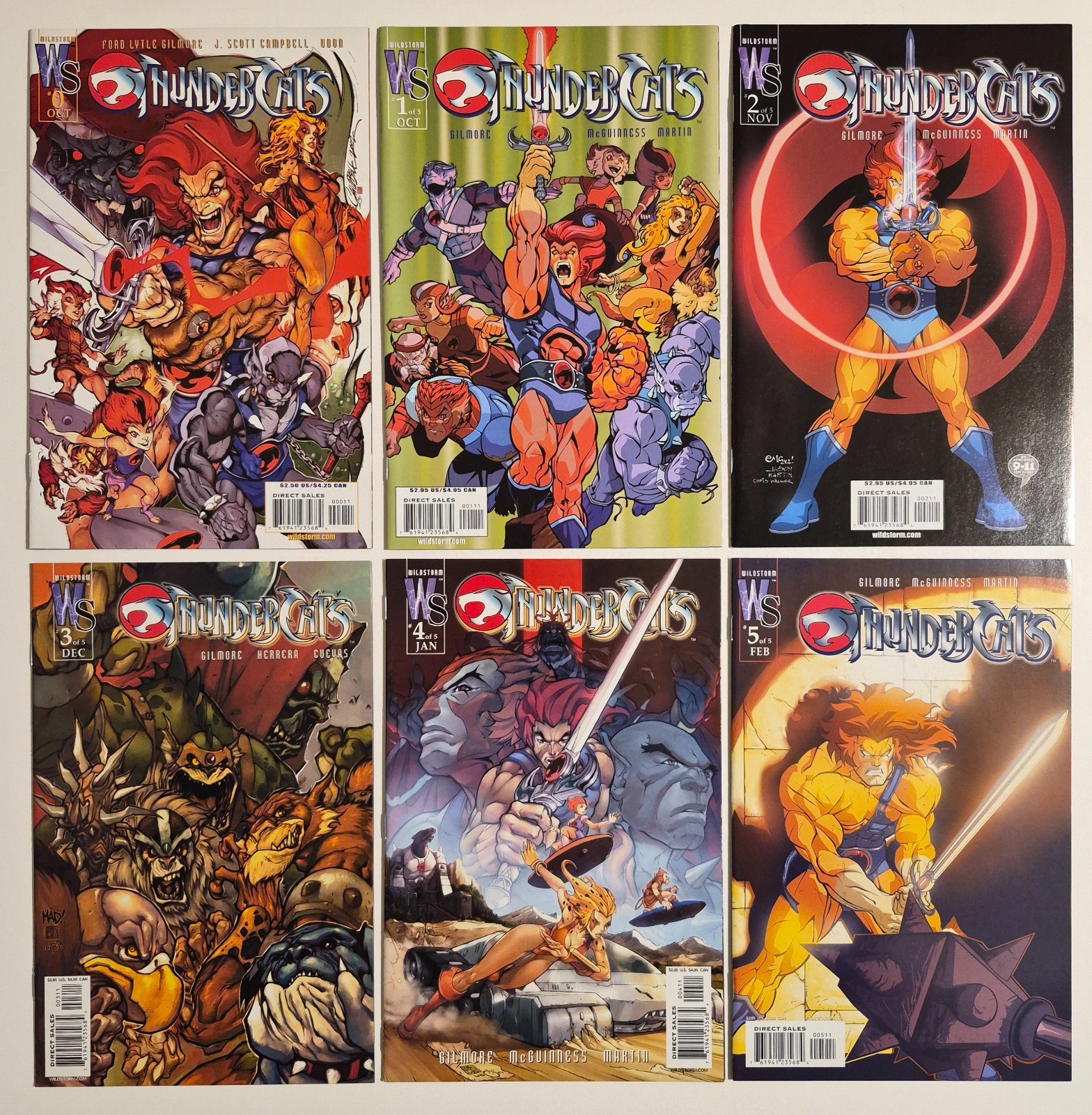 ThunderCats #0, 1-5 (2002, DC/Wildstorm) VF 2 3 4 Complete Set Ed McGuinness