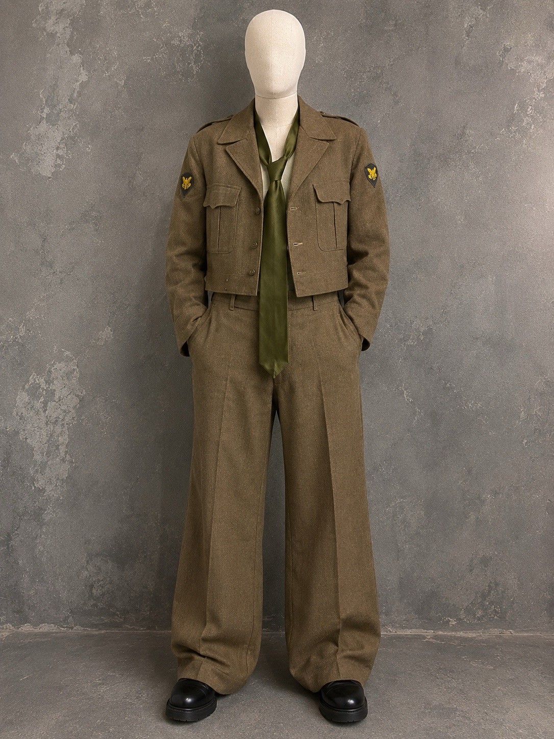 Vintage M-1950 US Army Jacket Men’s 38 R Wool OD WWII Korean War Pants 32x31 Tie