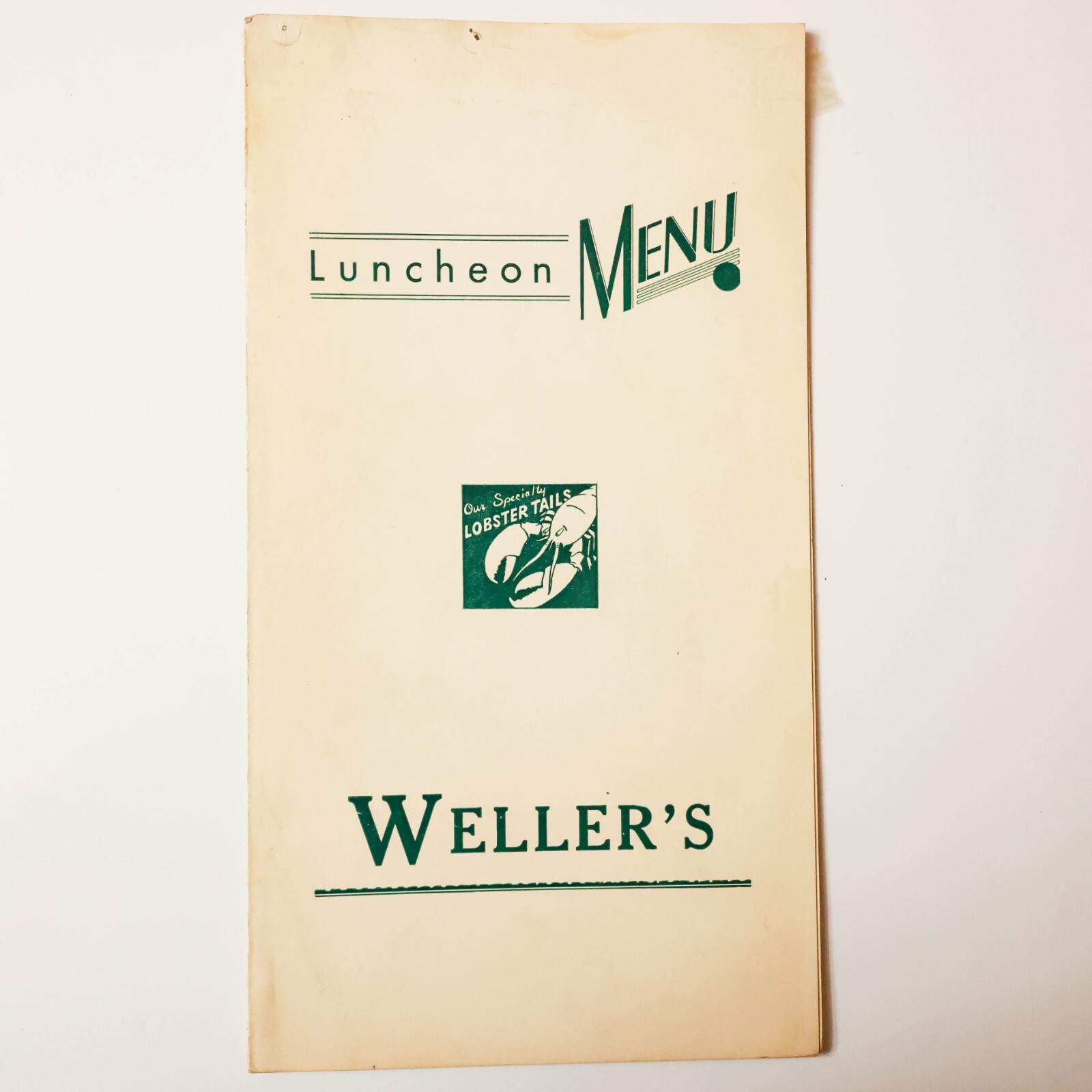 Vintage Weller\'s Morton Grove Restaurant Menu 1960\'s Rare
