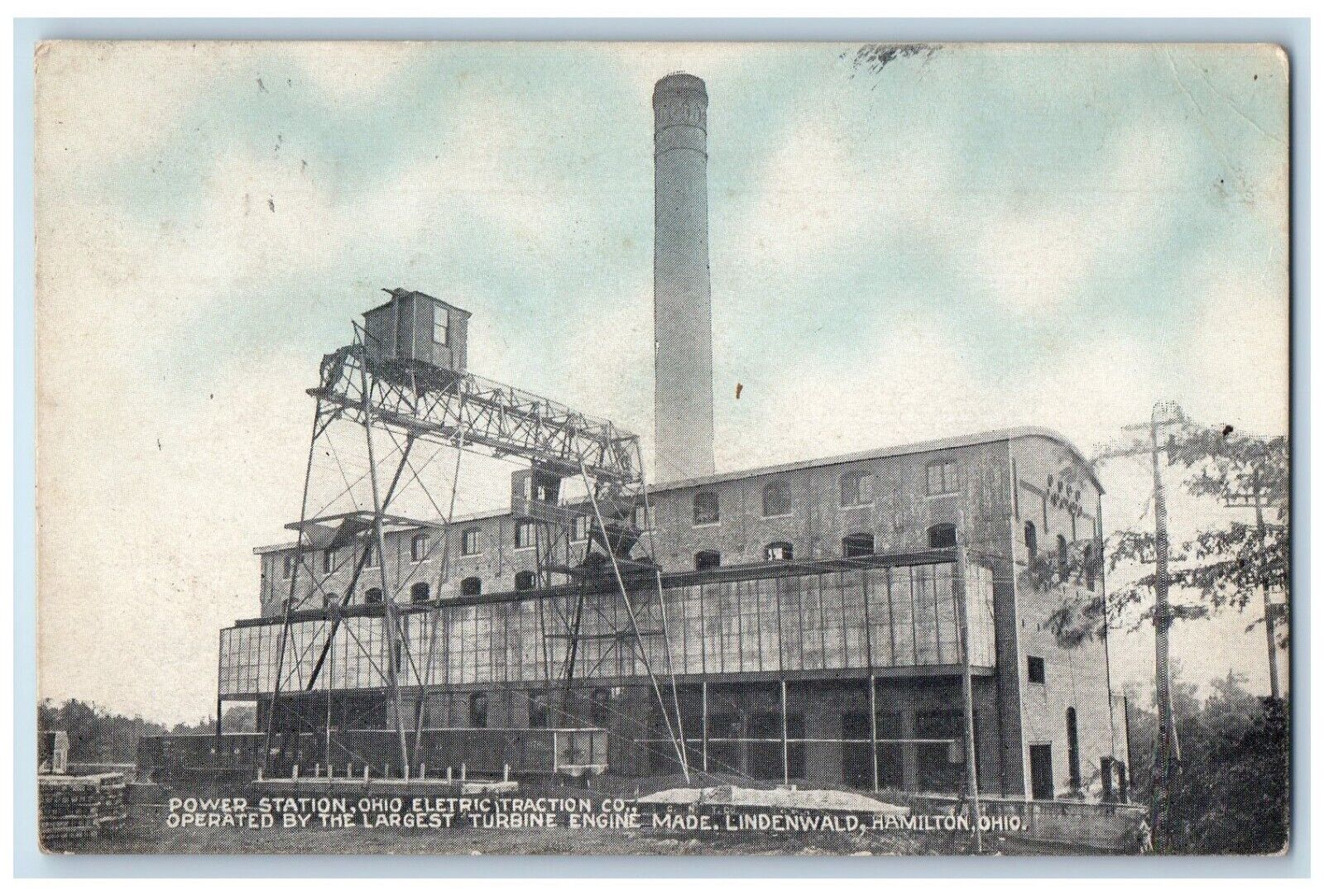 1907 Exterior View Eletrictraction Company Power Station Building Ohio Postcard