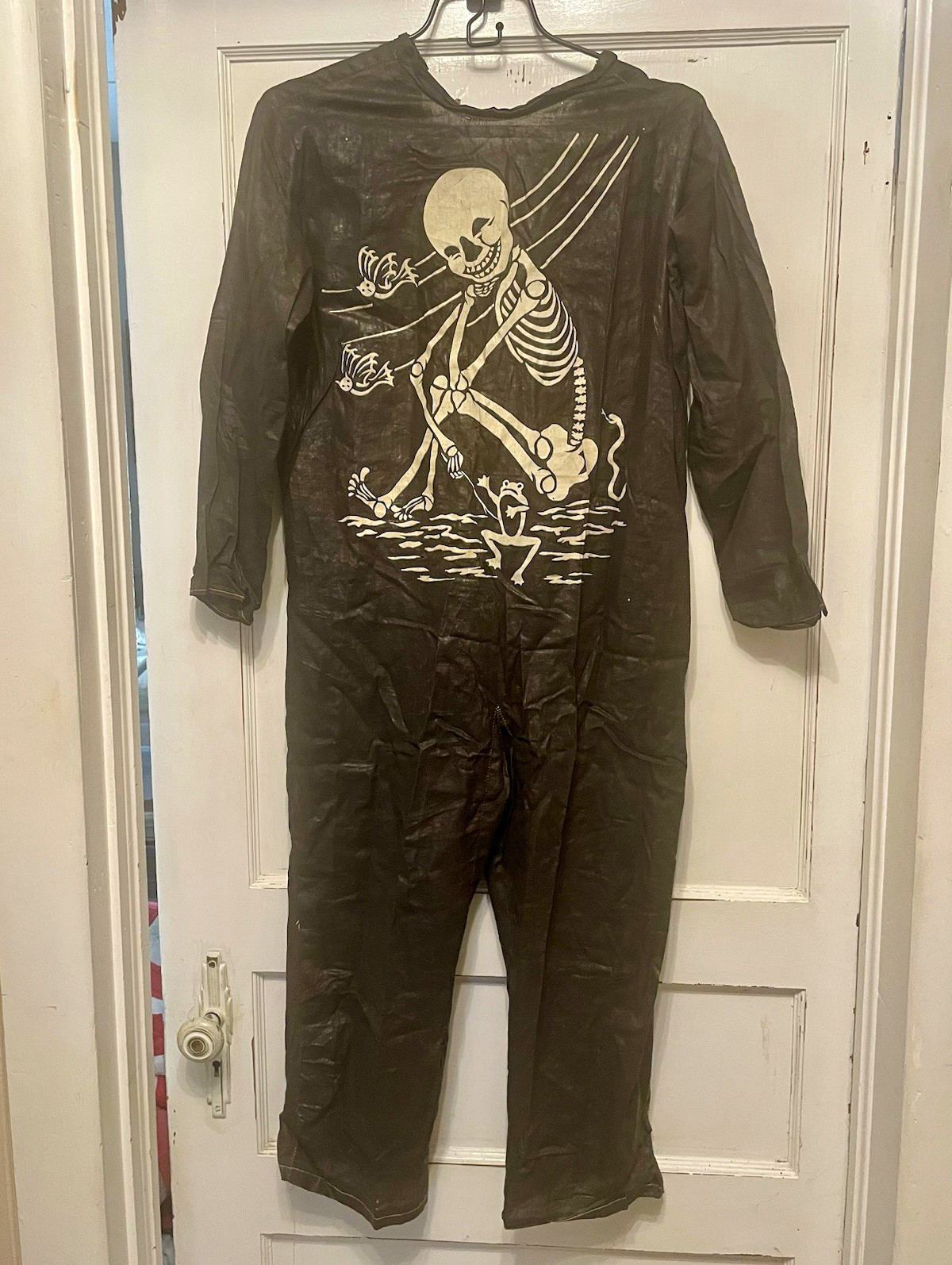 1940’s Vintage Child’s Skeleton Costume with Original Mask