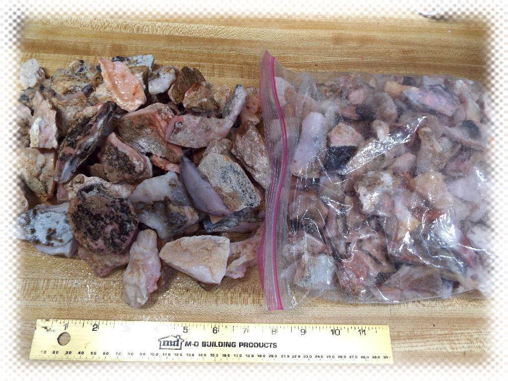 100% NATURAL PERUVIAN PINK OPAL ROUGH PIECES - 5LBS-