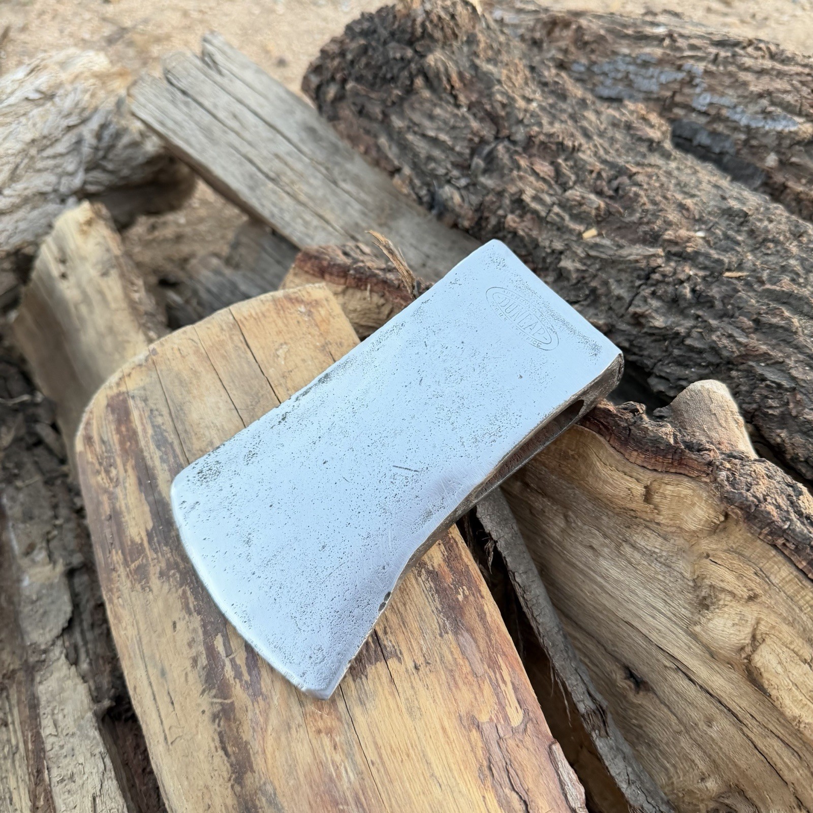 Vintage DUNLAP  2-1/4 lbs Boys Single Bit Axe Head,Oval Logo,Michigan Pattern