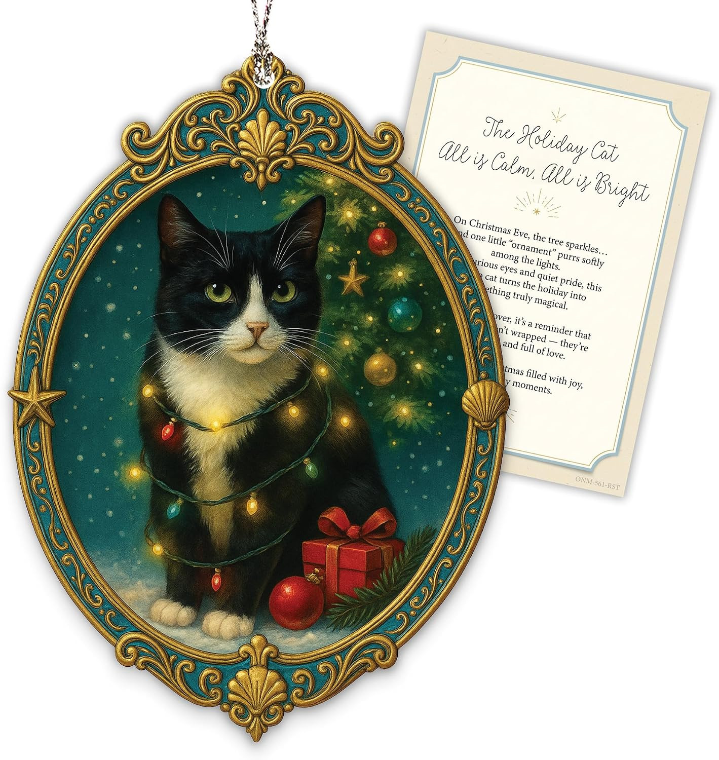 Tuxedo Cat Christmas Ornament 2026 Black & White Cat Ornament For Christmas Tree