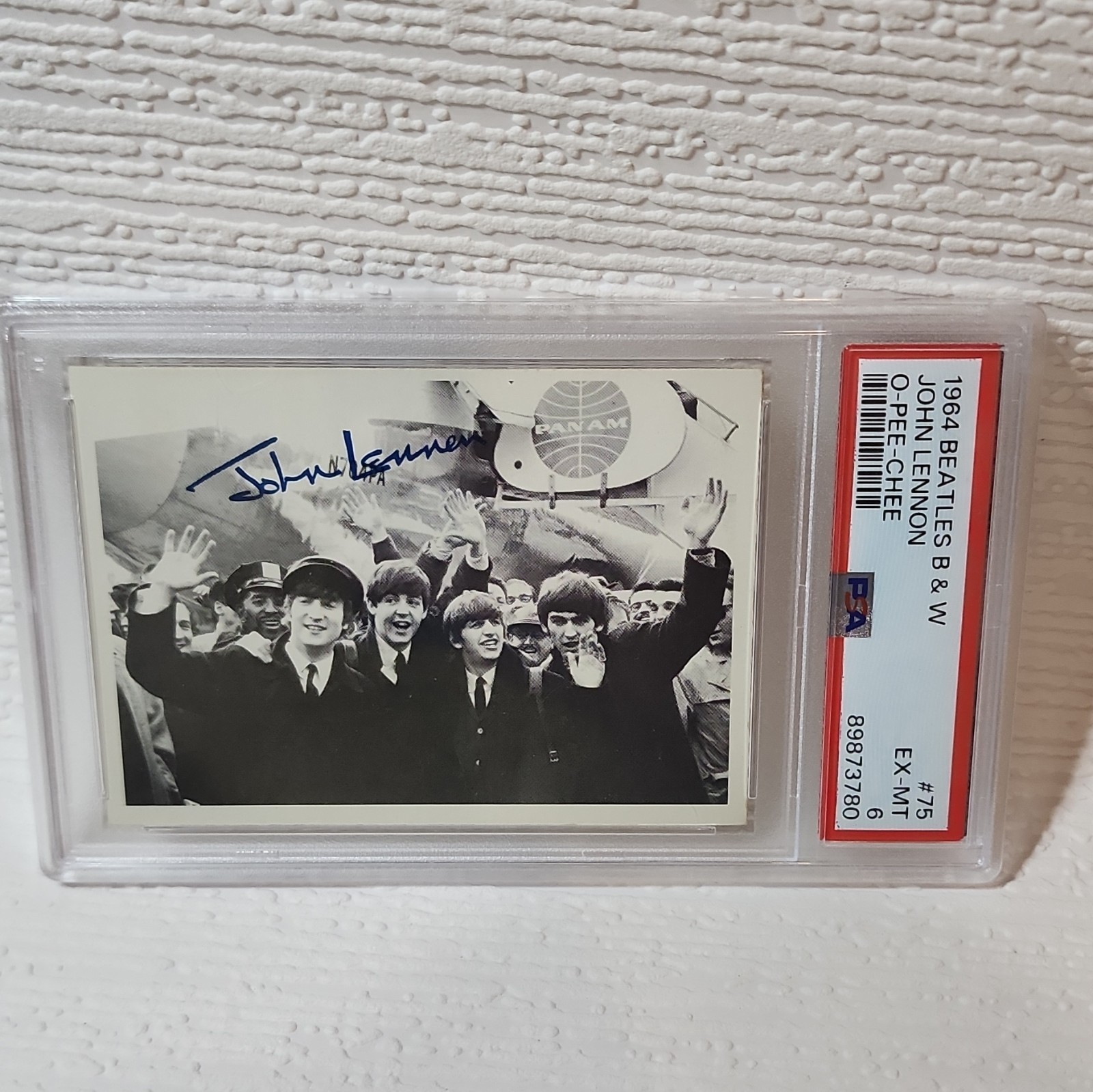 1964 O-Pee-Chee Beatles John Lennon #75 Series 2 B&W PSA 6 EX-MT Card
