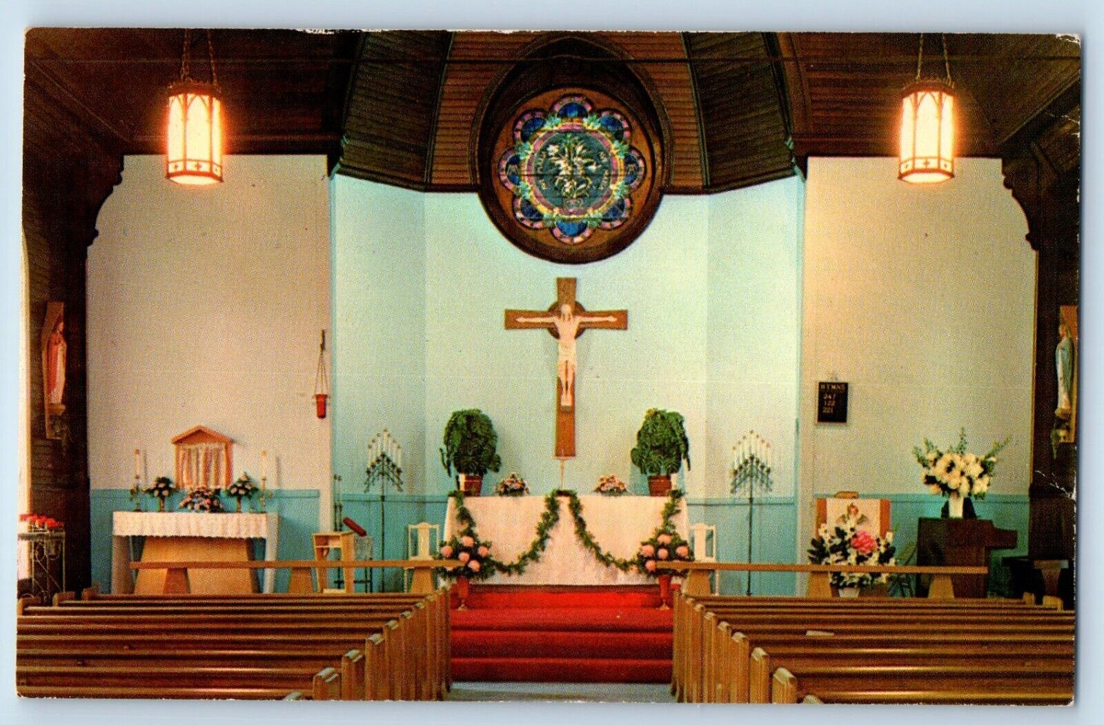 French Lick Indiana IN Postcard Our Lady Springs Catholic Church Interior c1960