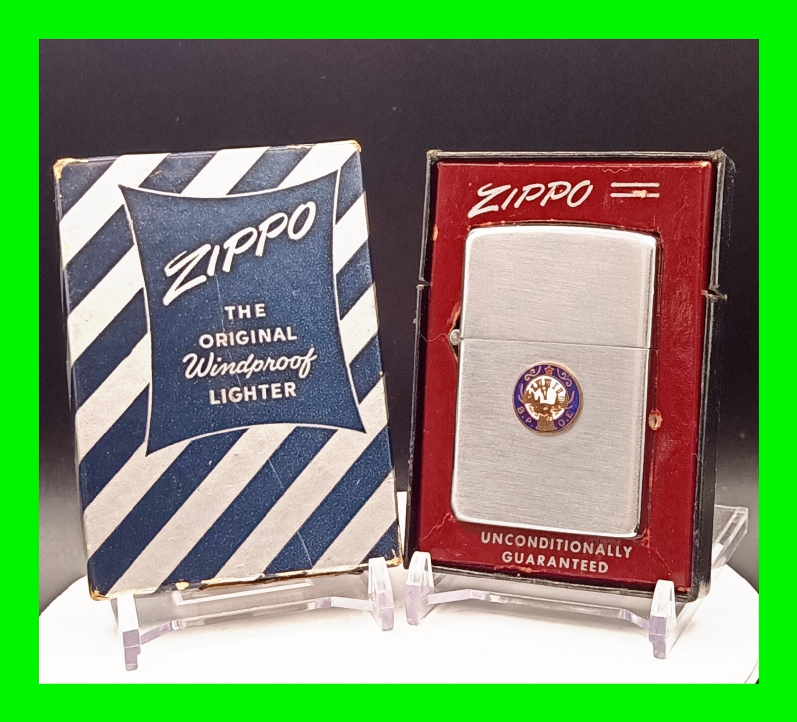 Unfired 1952 Vintage Zippo Lighter And Box With Matching Insert Pat 2032695 RARE