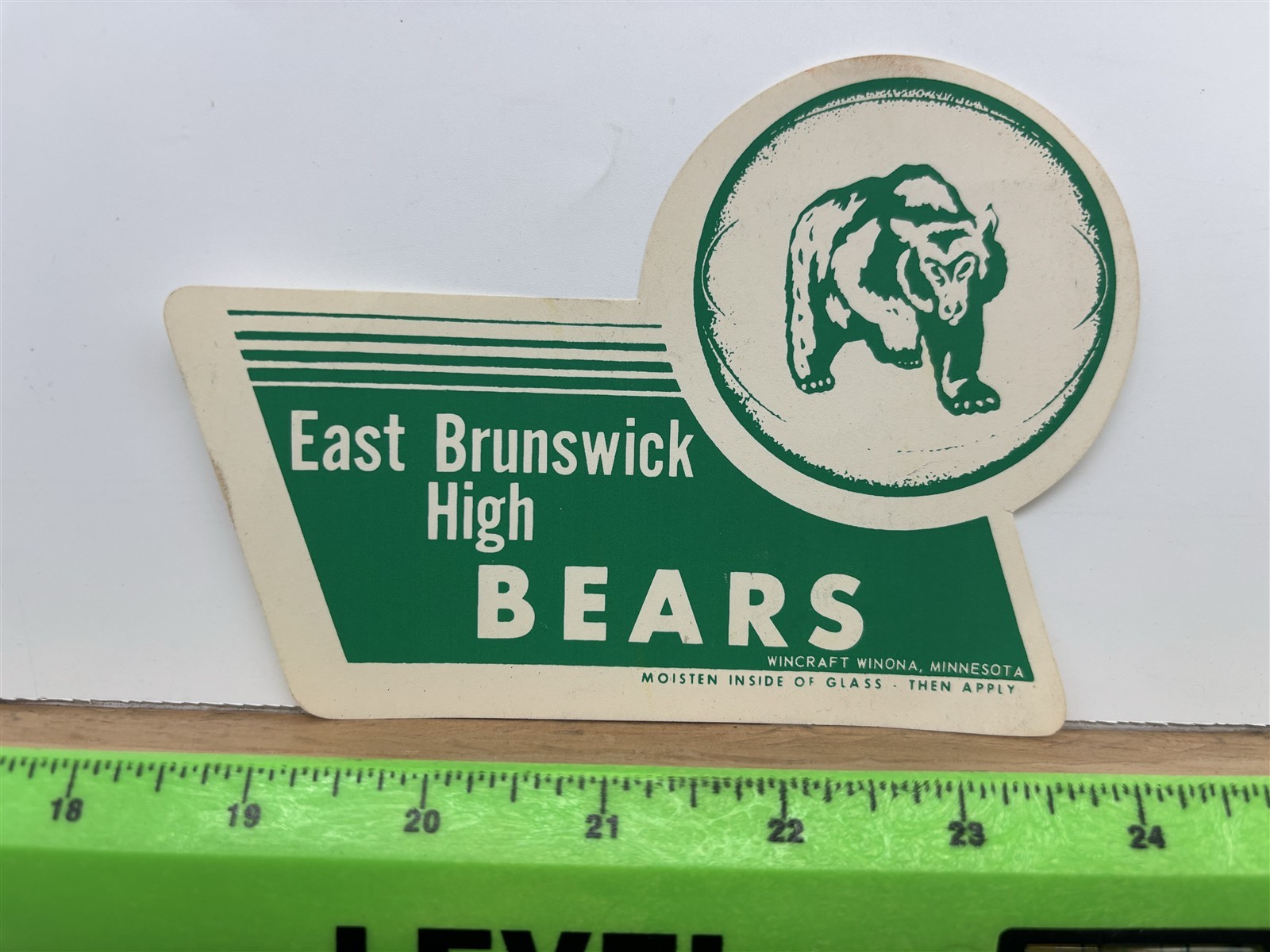 1960s East Brunswick High School Water Slide Sticker Decal NJ Vintage