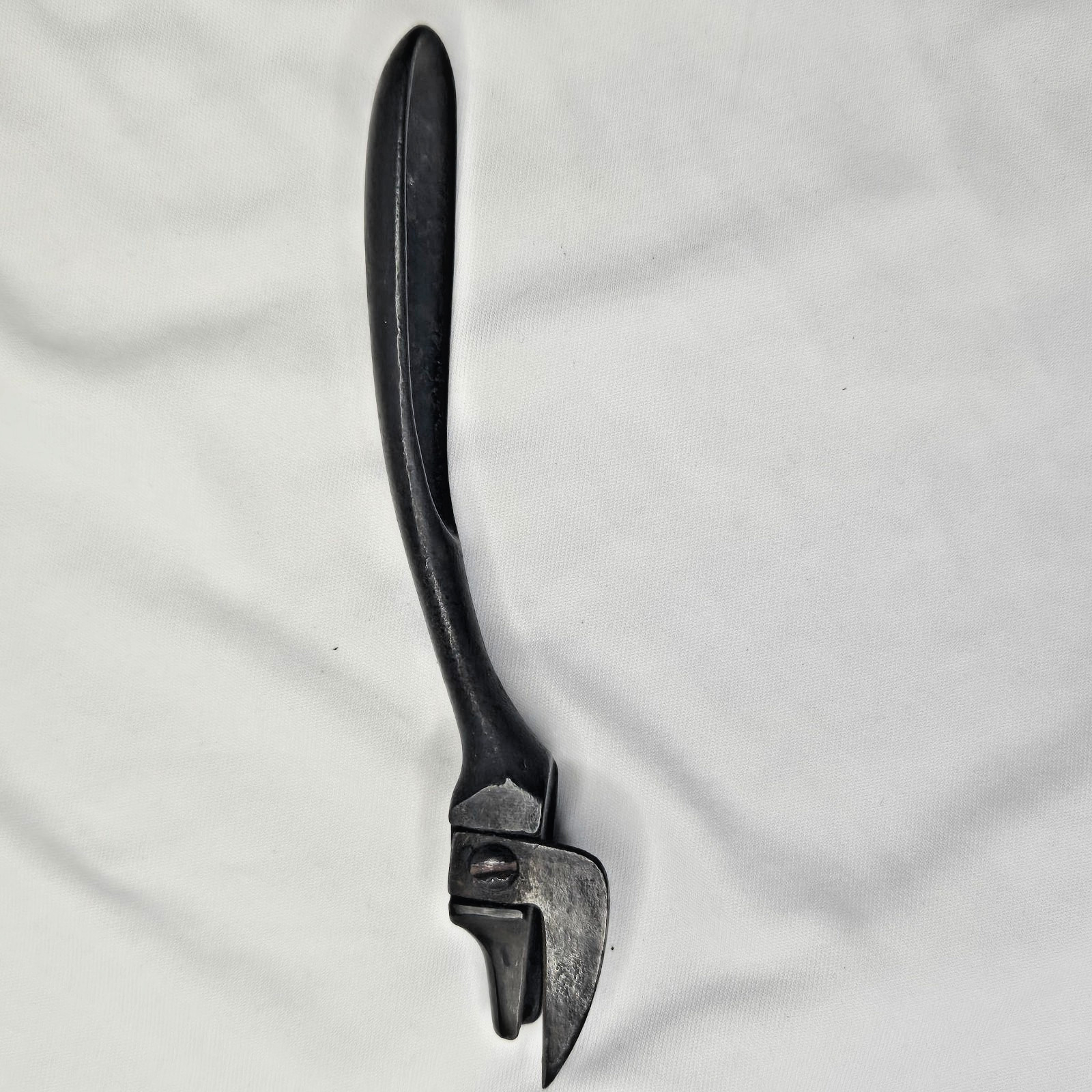 Antique 1800s Cast Iron Can Opener Loop Handle, Hinged Piercing Blade, Excellent