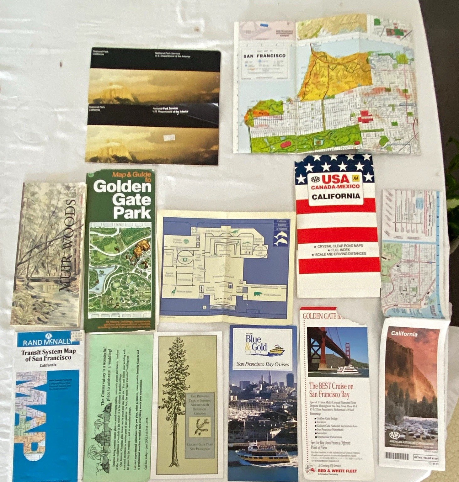 Vintage San Francisco & California Maps Lot w/ Tourist Brochures Travel Ephemera