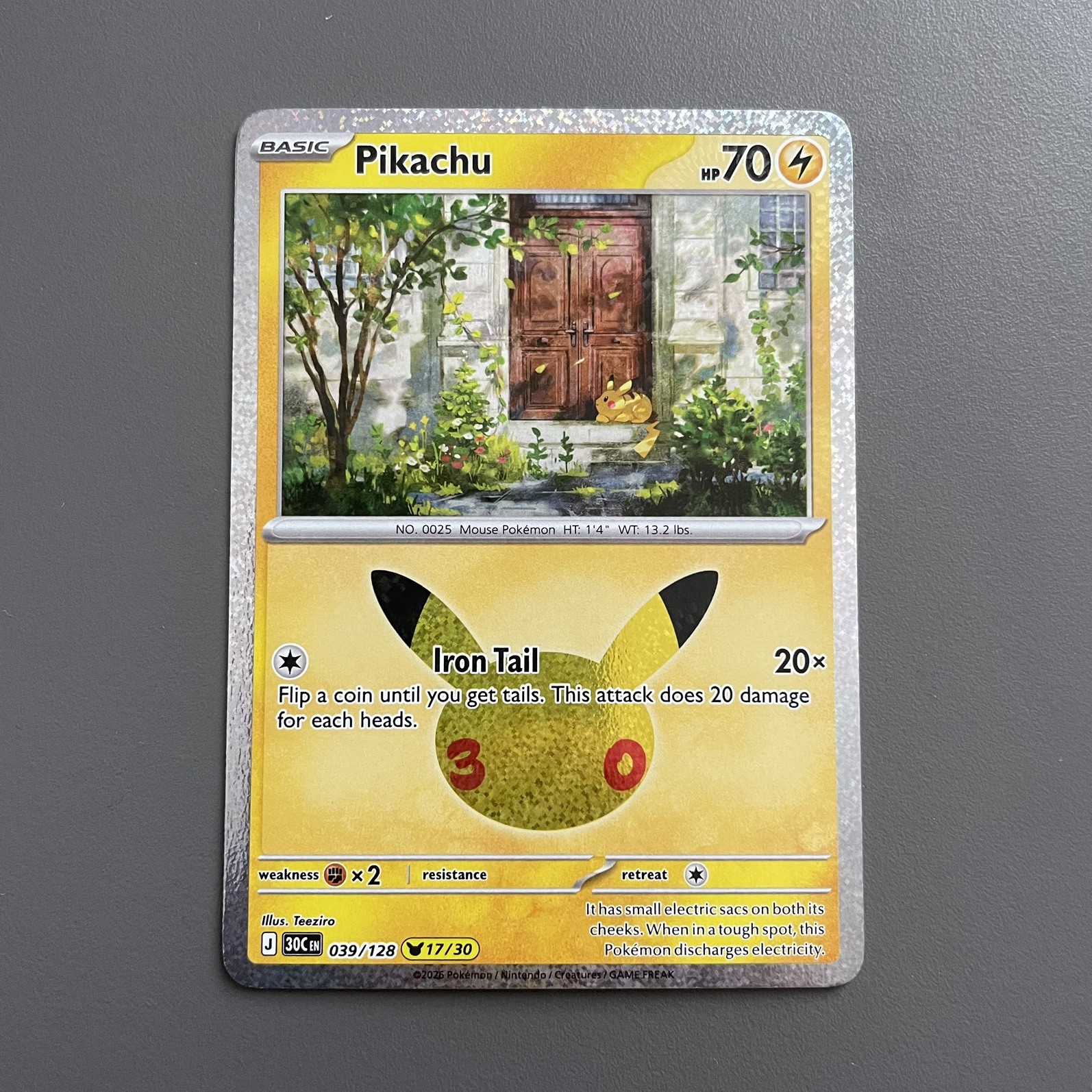 Pokémon TCG Pikachu 30th Anniversary 039/128 (17/30) Pokémon TCG Pikachu 30th Anniversary 039/128 (17/30)