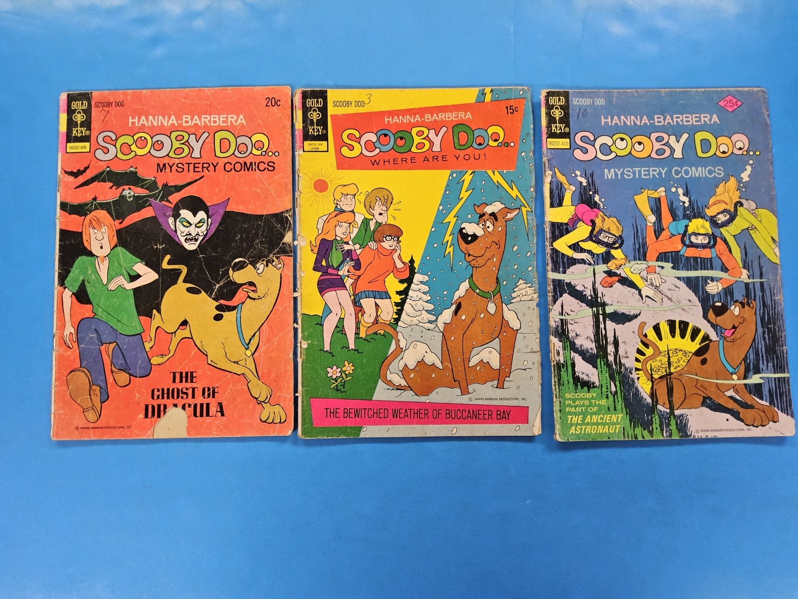 3x 1972 SCOOBY DOO # 12 25 28 ~ Gold Key HANNA BARBERA Comic LOT