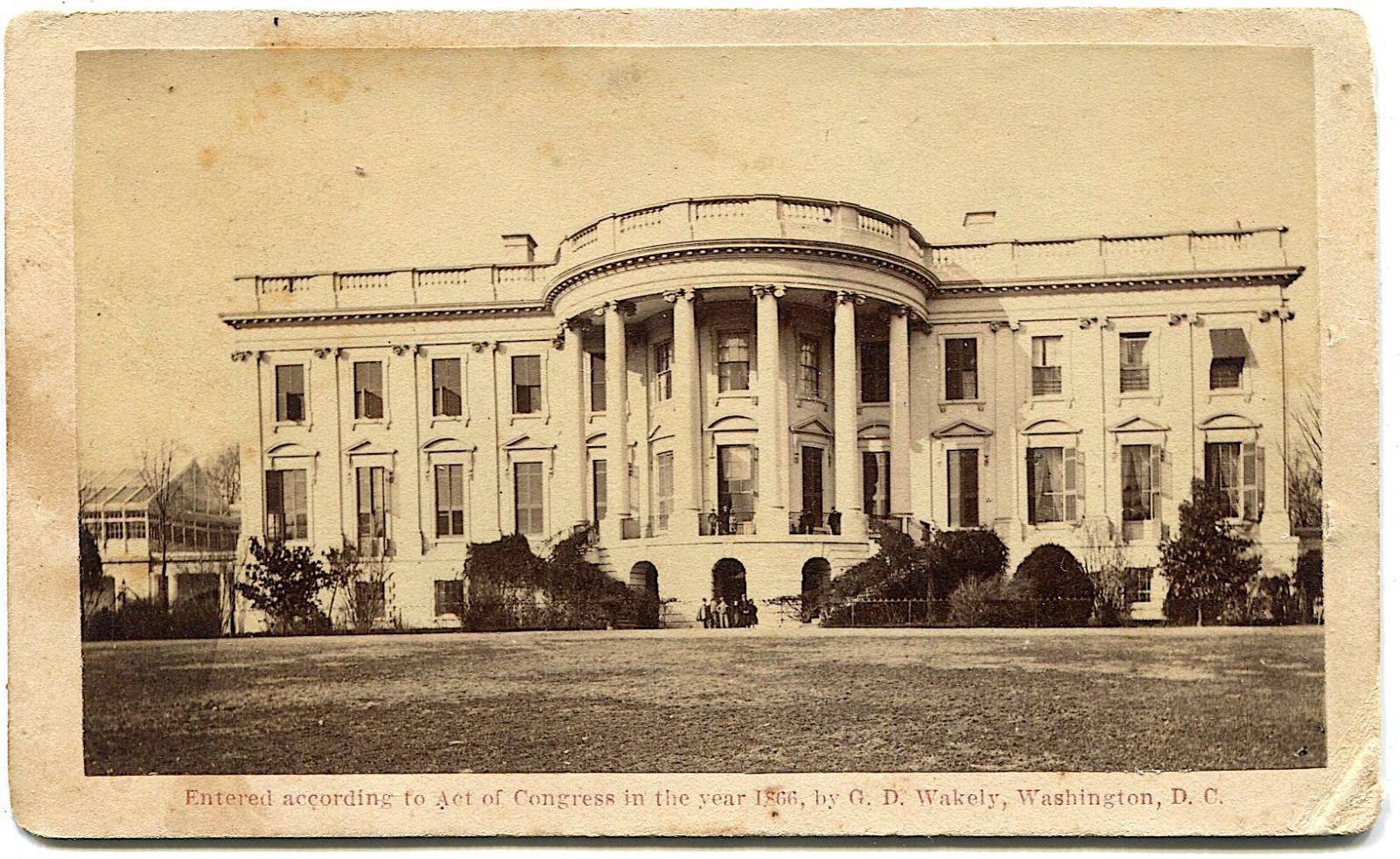 White House Washington D.C. 1866 G. D. Wakely CDV Photo