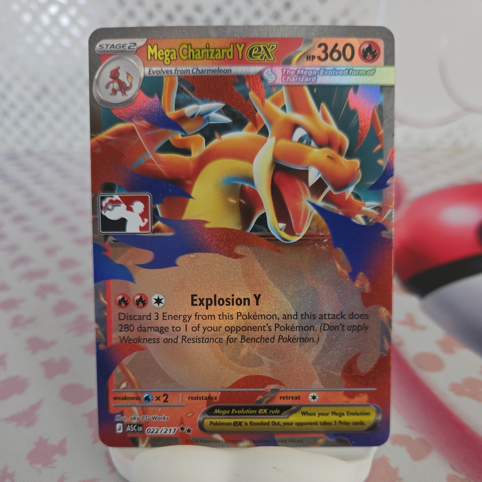 Pokemon TCG - Mega Charizard Y EX 022/217 - Prize Pack Series - Play Stamp