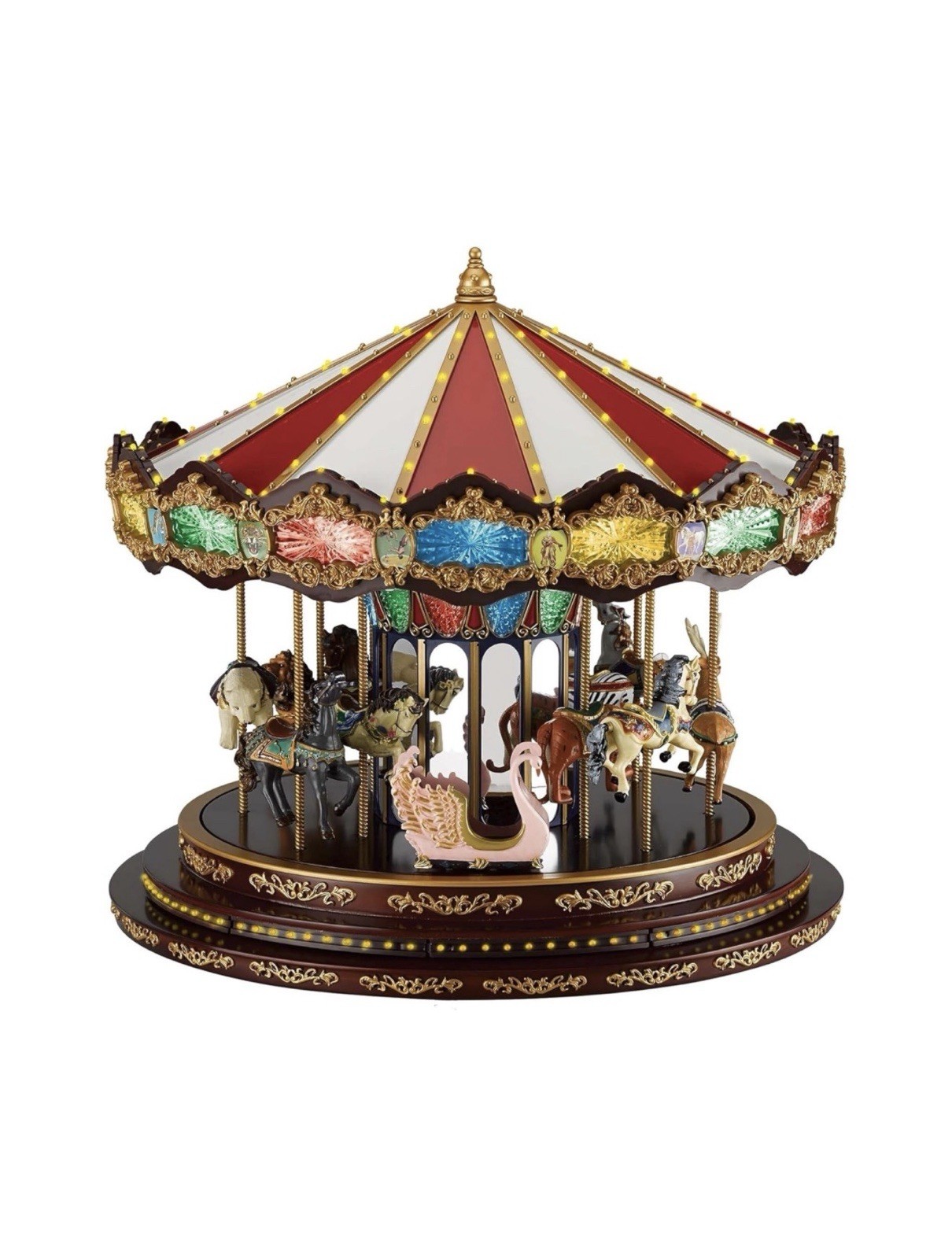 Mr. Christmas Marquee Deluxe Carousel Animated Musical LED Decoration 15”