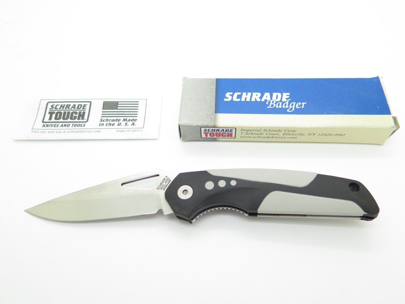 Vintage Schrade Badger Ireland Linerlock Folding Pocket Knife