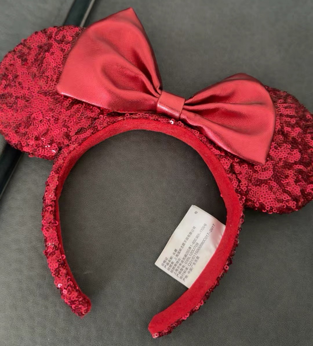 Disney Parks Red Sequin Bow RedPirate Rare Exclusive 2020 Minnie Ears Headband