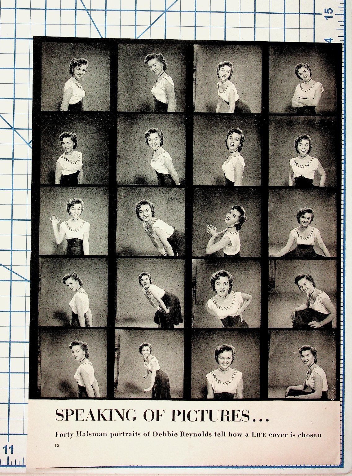 Debbie Reynolds LIFE Magazine Cover Photo Contact Sheet by Philippe Halsman