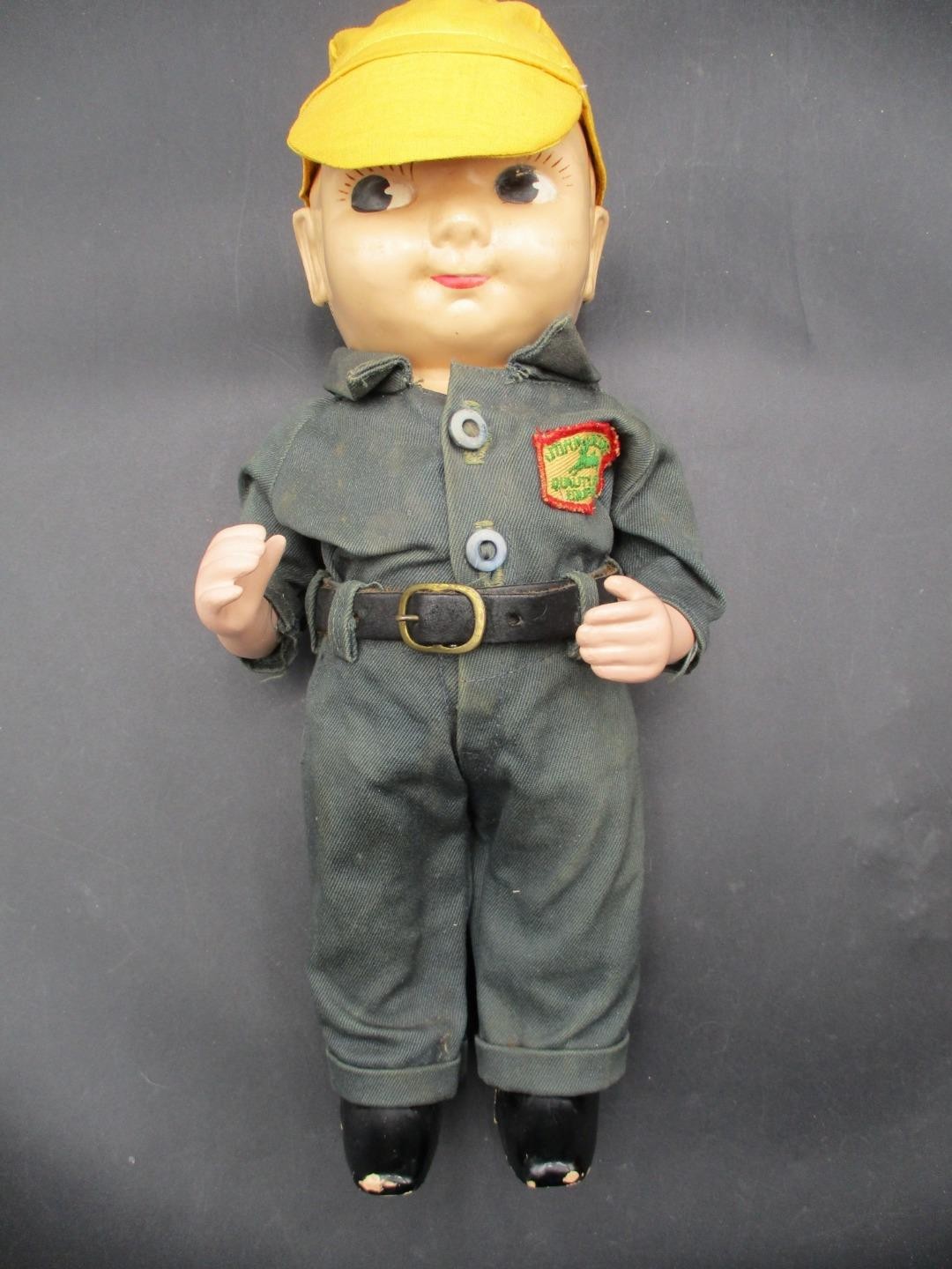 Original Vintage BUDDY LEE Jeans Toy Doll in JOHN DEERE Farm Tractor Uniform