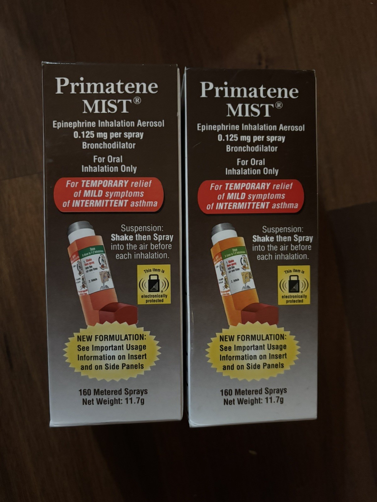 2 Pack Primatene MIST Epinephrine Inhaler EXP 12/2027